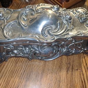 Godinger Silver rose trinket jewelry casket box